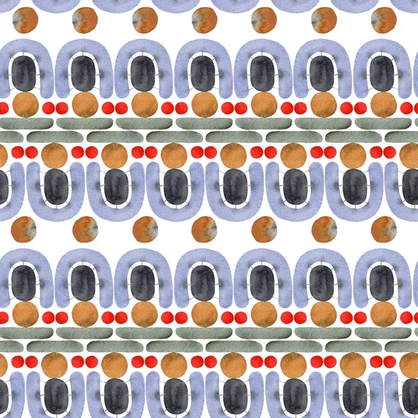 Retro tarzda suluboya dikişsiz geometrik desen