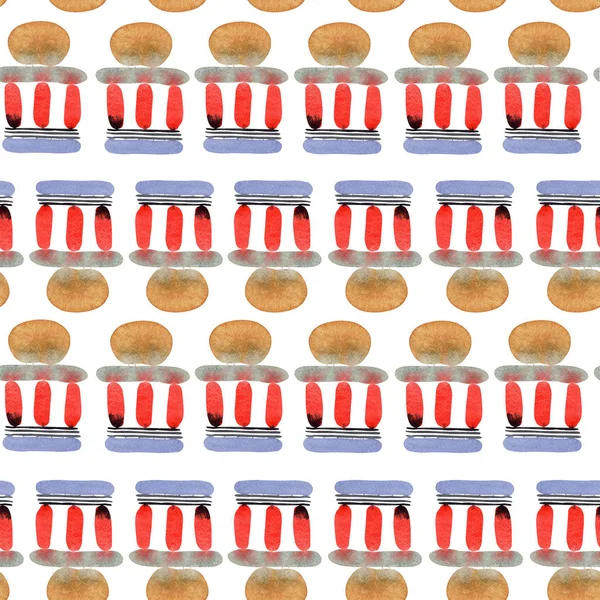 Retro tarzda suluboya dikişsiz geometrik desen