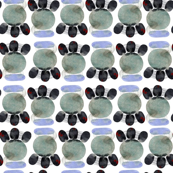 Retro tarzda suluboya dikişsiz geometrik desen