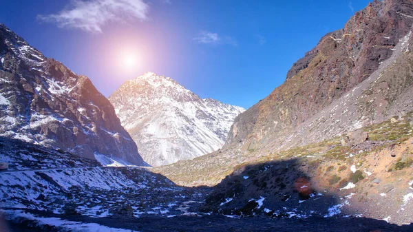 Dağları Arjantin Deki Aconcagua Kayak Merkezi — Stok fotoğraf