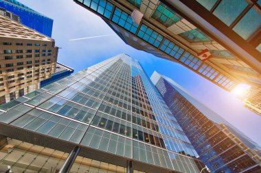 Sahne Toronto finans bölgesi silüeti ve modern mimari
