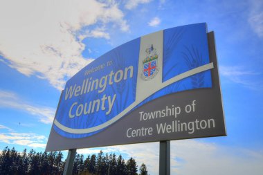 Elora, Ontario, Kanada-15 Eylül 2017: Ontario, Wellington County girişi