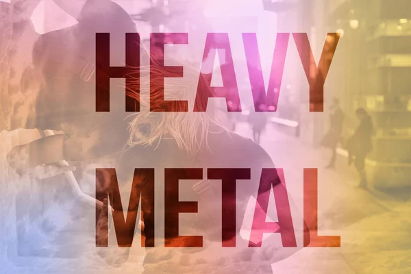 Hard Rock Heavy Metal Illusztráció Koncepció — Stock Fotó