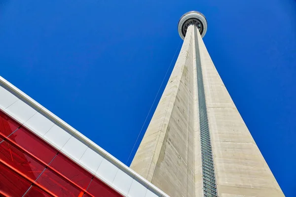 Toronto Canada Juli 2018 Beroemde Tower Met Uitzicht Ontario Lake — Stockfoto