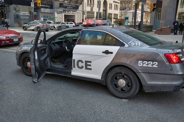 Toronto Canada Aprile 2019 Auto Della Polizia Toronto Protegge Proteste — Foto Stock