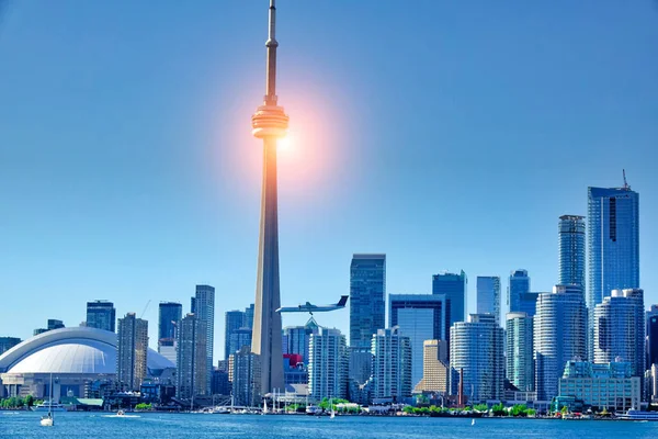 Toronto Vista Skyline Distrito Financeiro Ontário Lago — Fotografia de Stock