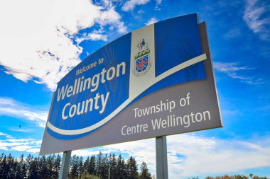 Elora, Ontario, Kanada-15 Eylül 2017: Ontario, Wellington County girişi