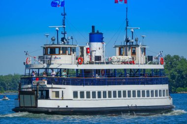 Toronto, Ontario, Kanada-10 Mayıs 2019: Toronto Adaları Feribotu Toronto Adaları ve Hanlans Point 'e yolcu getiriyor