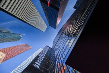 Sahne Toronto finans bölgesi silüeti ve modern mimari