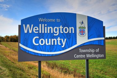 Elora, Ontario, Kanada-15 Eylül 2017: Ontario, Wellington County girişi