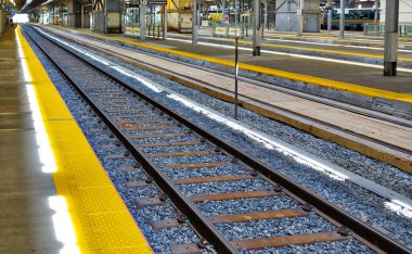 Toronto, Ontario, Kanada-27 Haziran 2017: Toronto Union istasyon terminali ve tren yolları