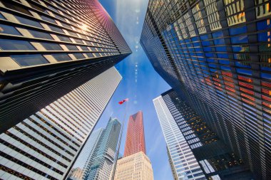 Sahne Toronto finans bölgesi silüeti ve modern mimari