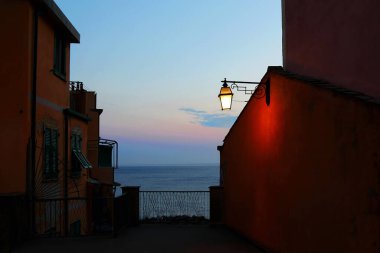 Cinque Terre, İtalya 'da Riomaggiore Sokakları