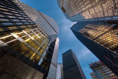 Sahne Toronto finans bölgesi silüeti ve modern mimari