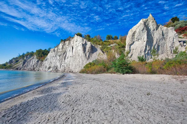 Toronto Scenic Scarborough Bluffs Tegenover Kust Van Ontario Lake — Stockfoto