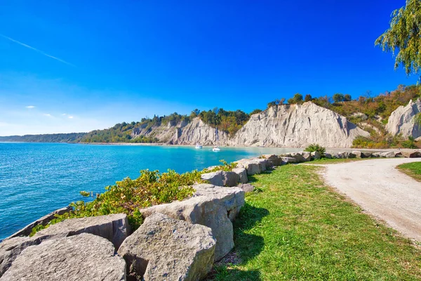 Toronto Scénická Scarborough Bluffs Čelí Břehu Jezera Ontario — Stock fotografie