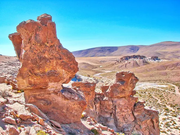 Bolivia Salar Uyuni Rock Valley Valle Roca Scenic Views Landscapes — Stock Photo, Image