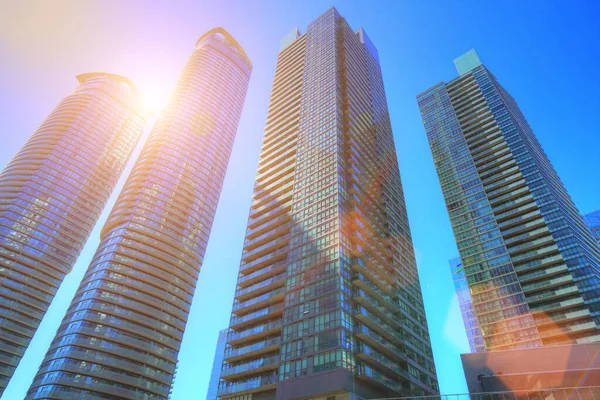 Toronto Skyline Distrito Financeiro Pôr Sol — Fotografia de Stock