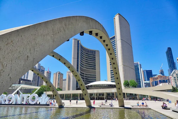 Toronto Kanada März 2018 Rathaus Von Toronto Und Nathan Phillips — Stockfoto