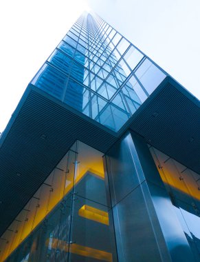 Toronto, Kanada-10 Şubat 2020: Toronto Finans Bölgesi sisli bir kış gününde ufuk çizgisi