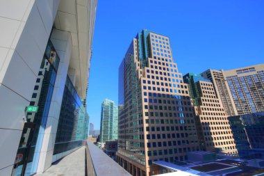 Toronto, Ontario, Kanada-20 Nisan 2018: Toronto finans bölgesi silüeti