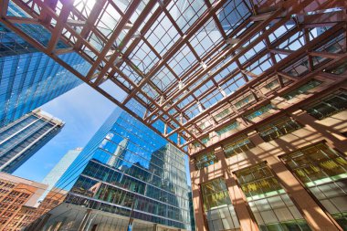 Sahne Toronto finans bölgesi silüeti ve modern mimari