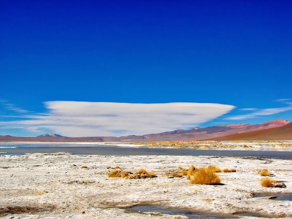 Боливия Салар Уюни Агуас Калиентес Живописные Озера Ландшафты — стоковое фото