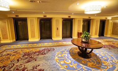 Toronto, Ontario, Kanada-27 Mayıs 2019: Toronto Fairmont kraliyet oteli Union Station ve finans merkezine yakın.