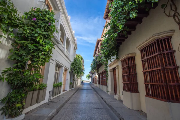 Famosa Città Coloniale Cartagena Murata Cuidad Amurrallada Suoi Edifici Colorati — Foto Stock