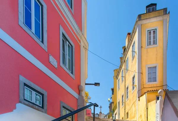 Arquitetura Típica Portuguesa Edifícios Coloridos Centro Histórico Lisboa — Fotografia de Stock