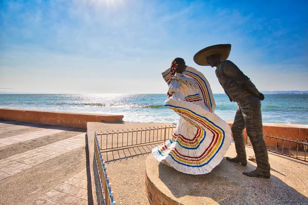 Híres Puerto Vallarta Tengeri Sétány Malecon — Stock Fotó