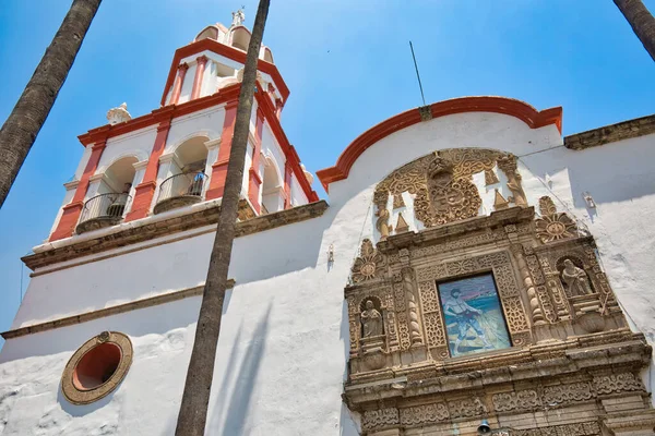 Tlaquepaque Festői Templomok Egy Mérföldkő Történelmi Belváros — Stock Fotó