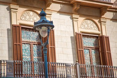 Barselona caddeleri Las Ramblas 'ın tarihi bölgesinde