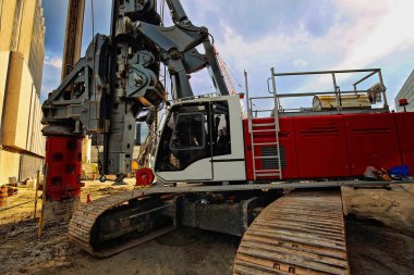 Toronto Downrtown 'da inşaat. kazıcı