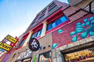 Boston, Ma, USA - 20 Ekim 2018: Çin Mahallesi 'ne giriş, New England' da yaşayan tek tarihi etnik Çin yerleşimi.