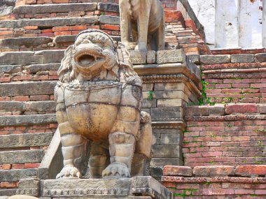 Tarihi şehir merkezinde Bhaktapur sokakları ve tapınakları