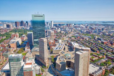 Bir kule gözlem güvertesinden Boston Panoramik Manzarası