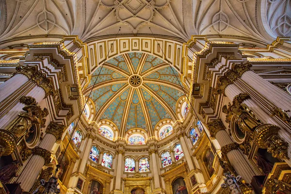 stock image Granada, Spain-October 15, 2017: Exquisite Interiors of landmark Granada Royal Cathedral