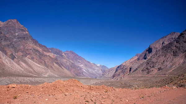 Passage Routier Panoramique Des Andes Chili Mendoza Argentine Près Sommet — Photo