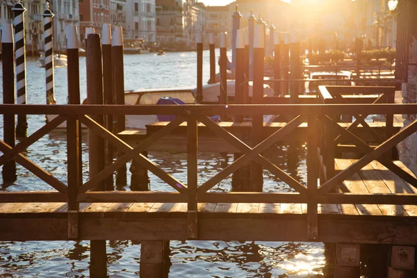 Venecia Canales Góndolas Alrededor Plaza San Marco Día Soleado Brillante — Foto de Stock