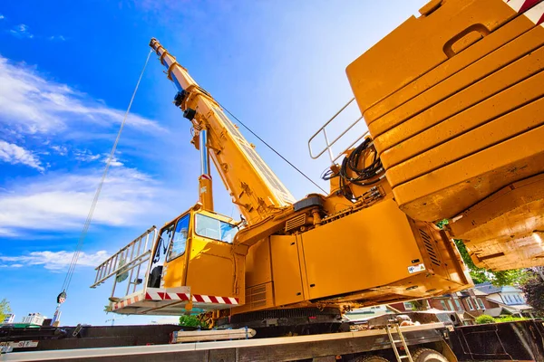 Guindaste Móvel Trabalho Canteiro Obras Centro — Fotografia de Stock