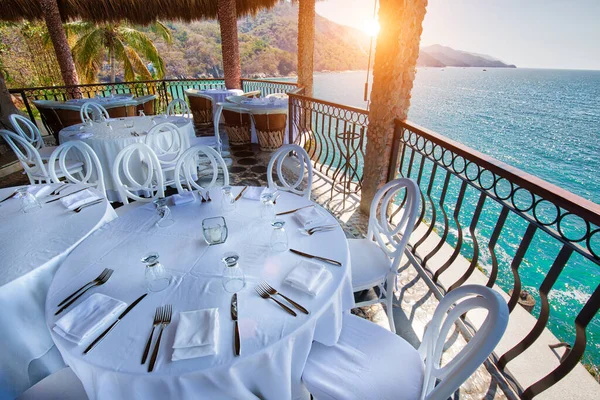 Puerto Vallarta Romántico Restaurante Lujo Con Vistas Panorámicas Océano Cerca —  Fotos de Stock