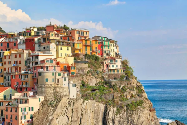 Włochy Manarola Kolorowe Ulice Widokiem Malownicze Wybrzeże — Zdjęcie stockowe
