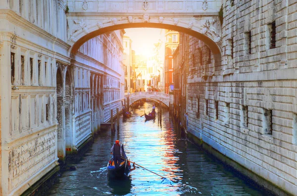 Венеція Італія Жовтня 2016 Landmark Bridge Sighs Early Sunset — стокове фото