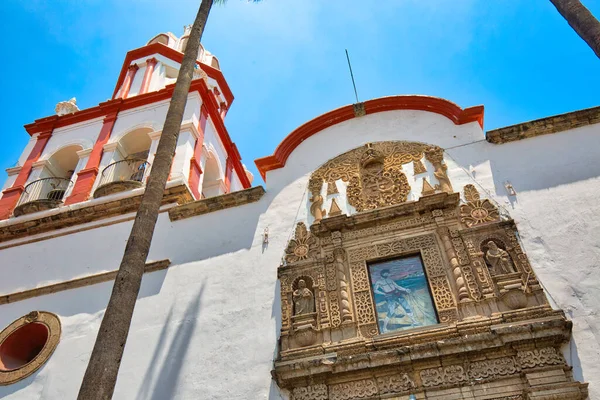 Tlaquepaque Festői Templomok Egy Mérföldkő Történelmi Belváros — Stock Fotó