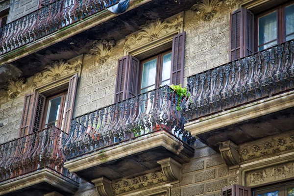 Barcelona Centro Histórico Calles Atardecer — Foto de Stock