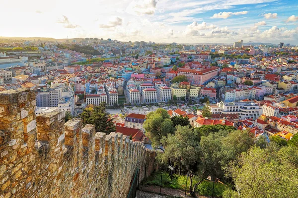 Vista Panorámica Lisboa Desde Mirador Del Castillo San Jorge Sao — Foto de Stock