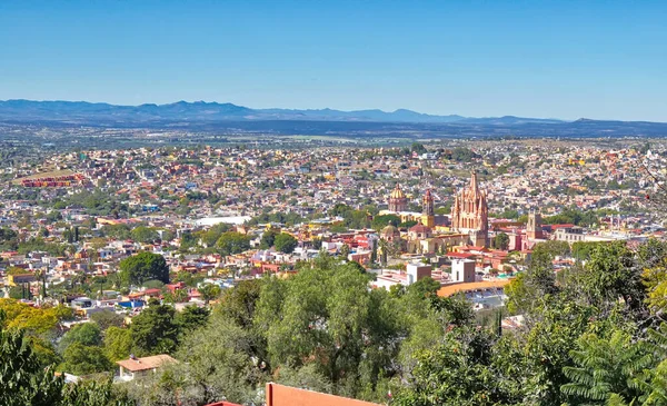 Panorámás Kilátás San Miguel Allende Egy Város Kilátó — Stock Fotó