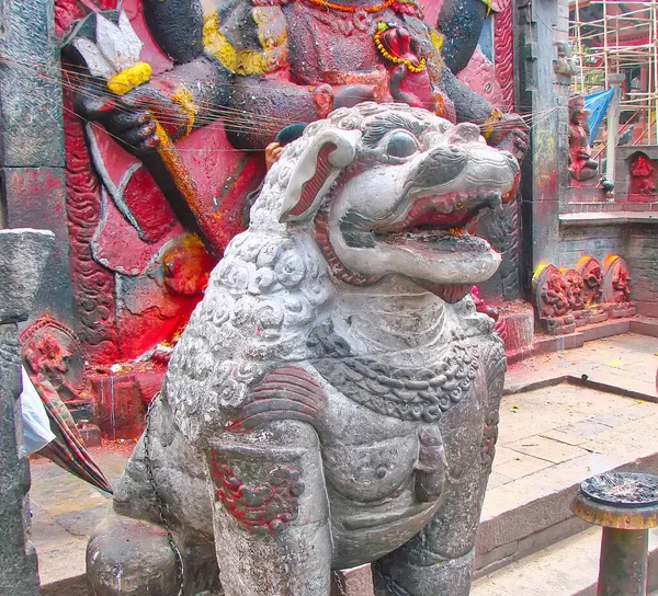 Temples Bouddhistes Architecture Rue Typique Dans Quartier Touristique Thamel Katmandou — Photo