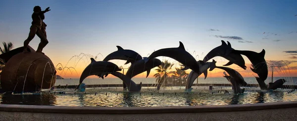 Mazatlan Mexiko April 2019 Berühmte Seepromenade Von Mazatlan Malecon Mit — Stockfoto